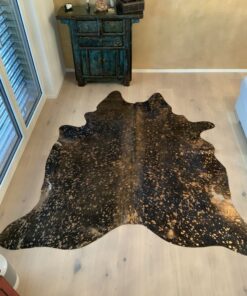 Kuhfell Metallic Schwarz