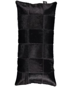 Kuhfellkissen patchwork schwarz