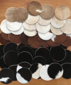 Glasuntersetzer aus echtem Kuhfell