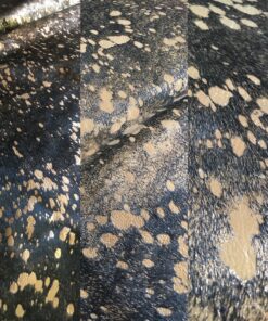 Kuhfell metallic schwarz-gold