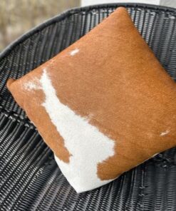 Kuhfellkissen-braun-weiss